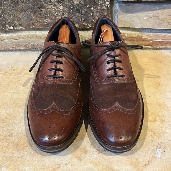 Baerchi Wingtip Oxford Brown Leather and Suede Dress Shoes main image 7